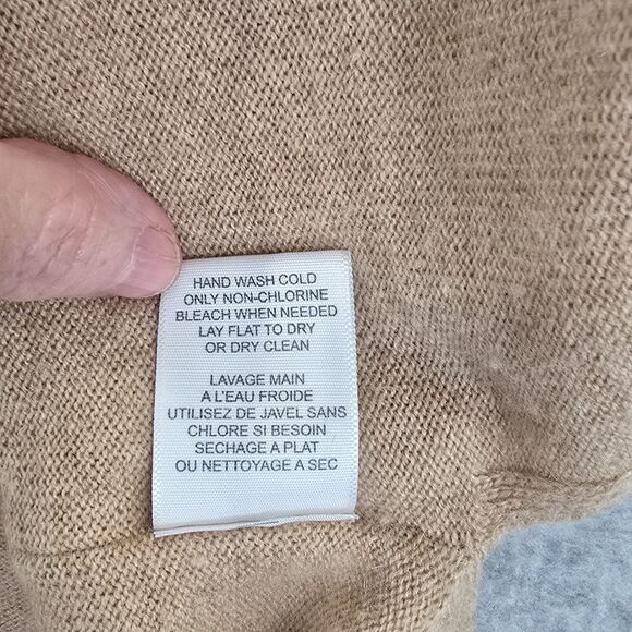 Joie Womens Small Wool Cashmere Camel Beige Long Sleeve Turtleneck Sweater - Picture 9 of 13